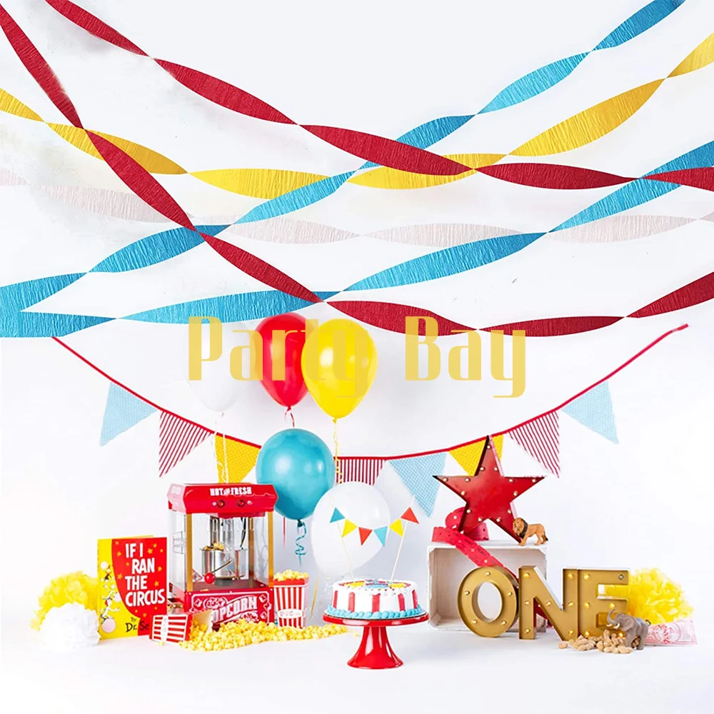 Manufacturer Hot Selling Carnival Circus Colored Crepe Paper Roll Paper Background Decoration