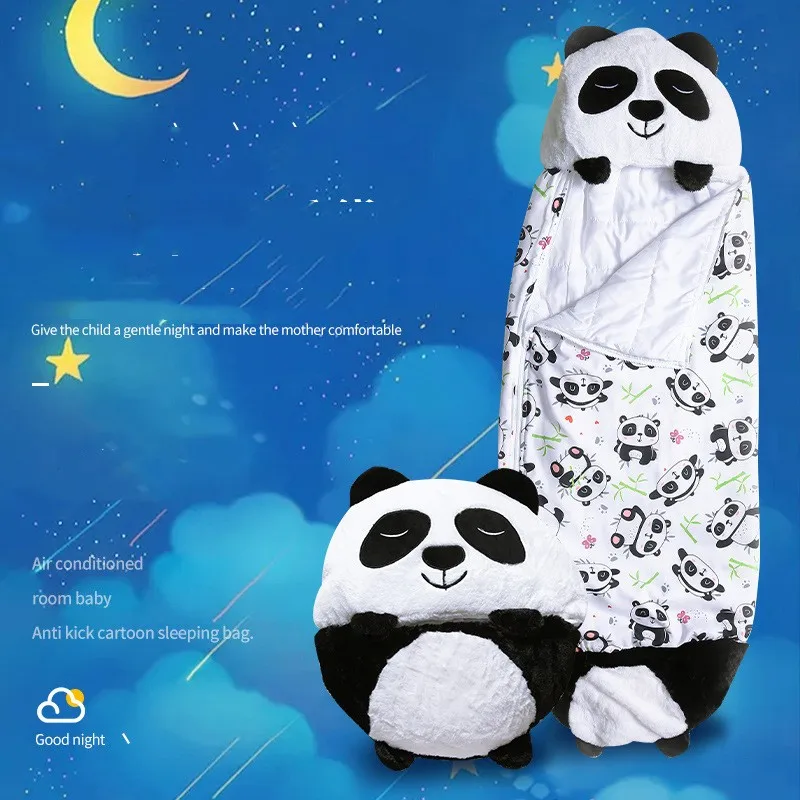 New Design Creative cartoon animal child kids sleeping bag with pillow All Season plush Folding Sleeping Bag for Kids