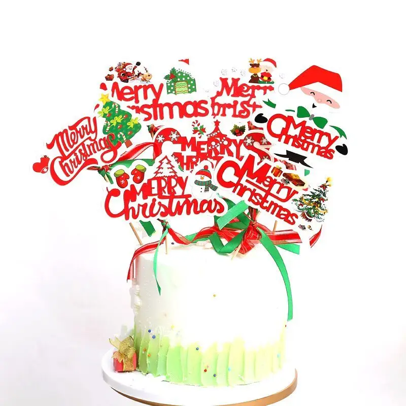 Christmas cake decoration Christmas atmosphere decoration dessert table dress up Christmas cake card decoration