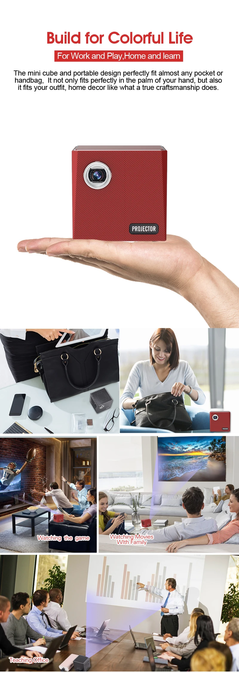 2020 mini dlp  Built-in Speakers Home Theater Projectors Led Projector for Home