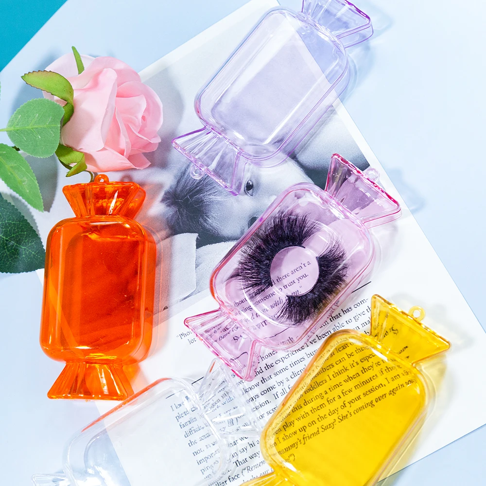 Накладные ресницы из меха норки от Lashvendor, оптовая продажа аксессуаров, коробка для ресниц с конфетами, темно-розовая коробка для ресниц