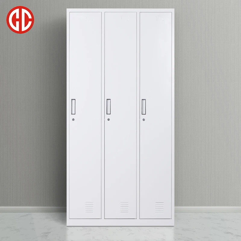 Hot Sale Manufacture High Quality 3 Door Cloth Wardrobe Steel Locker Storage Locker