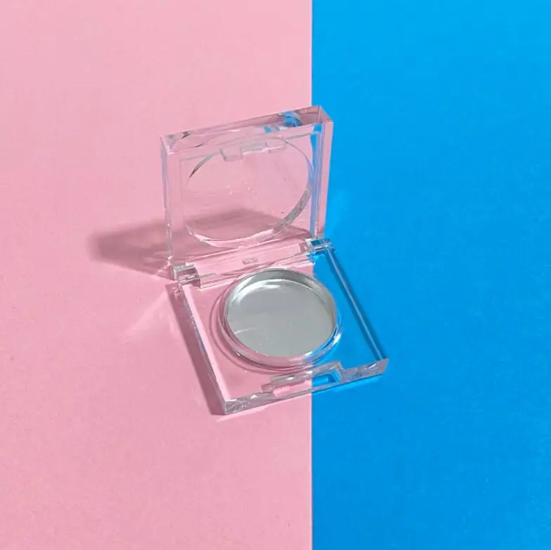empty clear plastic square eye shadow case, transparent eyeshadow compace 28.5 mm pan size