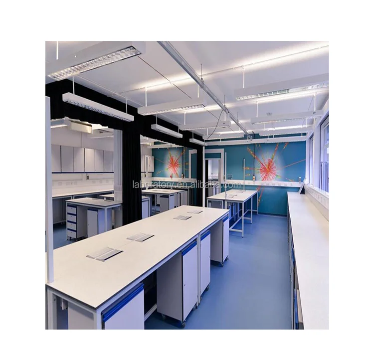 Commercial Furniture Floor-Mounted Metal Workbench With Shelf For Microbiology Laboratory