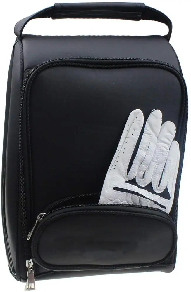 Waterproof- Zippered Deluxe PU Shoe Carrier Bags Golf Basketball Football Game Sport Shoes Case