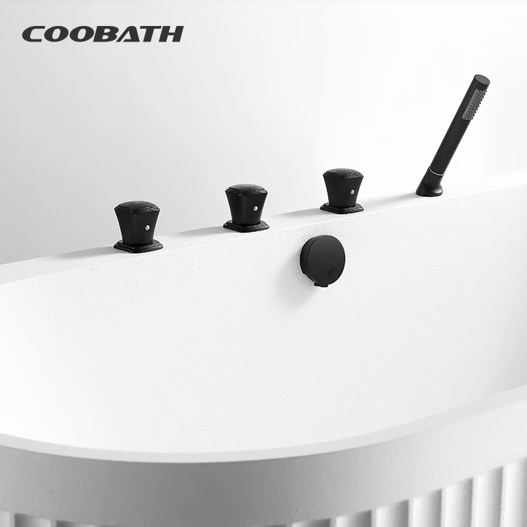 Bathroom Whirlpools Massage Bathtub Modern Artificial Stone Freestanding Bathtubs Spa Bath Tubs
