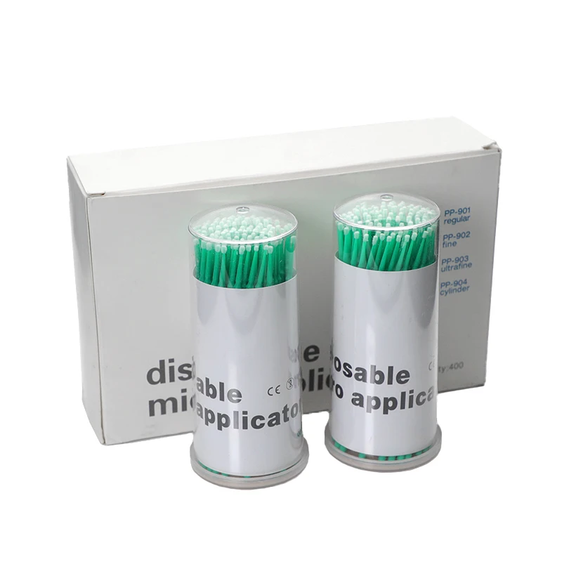 Oral Black Lab Applicator Resin Pink Barrel Plastic Cotton Microbrush Stick Dental Extension Brush Wand Micro Lash Eye Swab