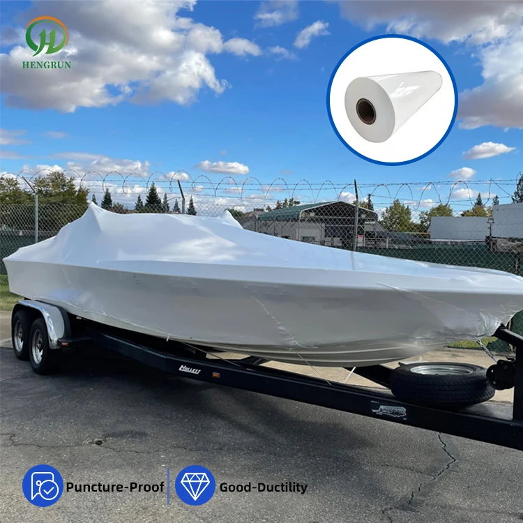 HRP Soft Plastic Material,Boat/Industry/Scaffolding/Equipment Blow Molding Logo Pallet PE Heat Shrink Wrap Film For Industrial