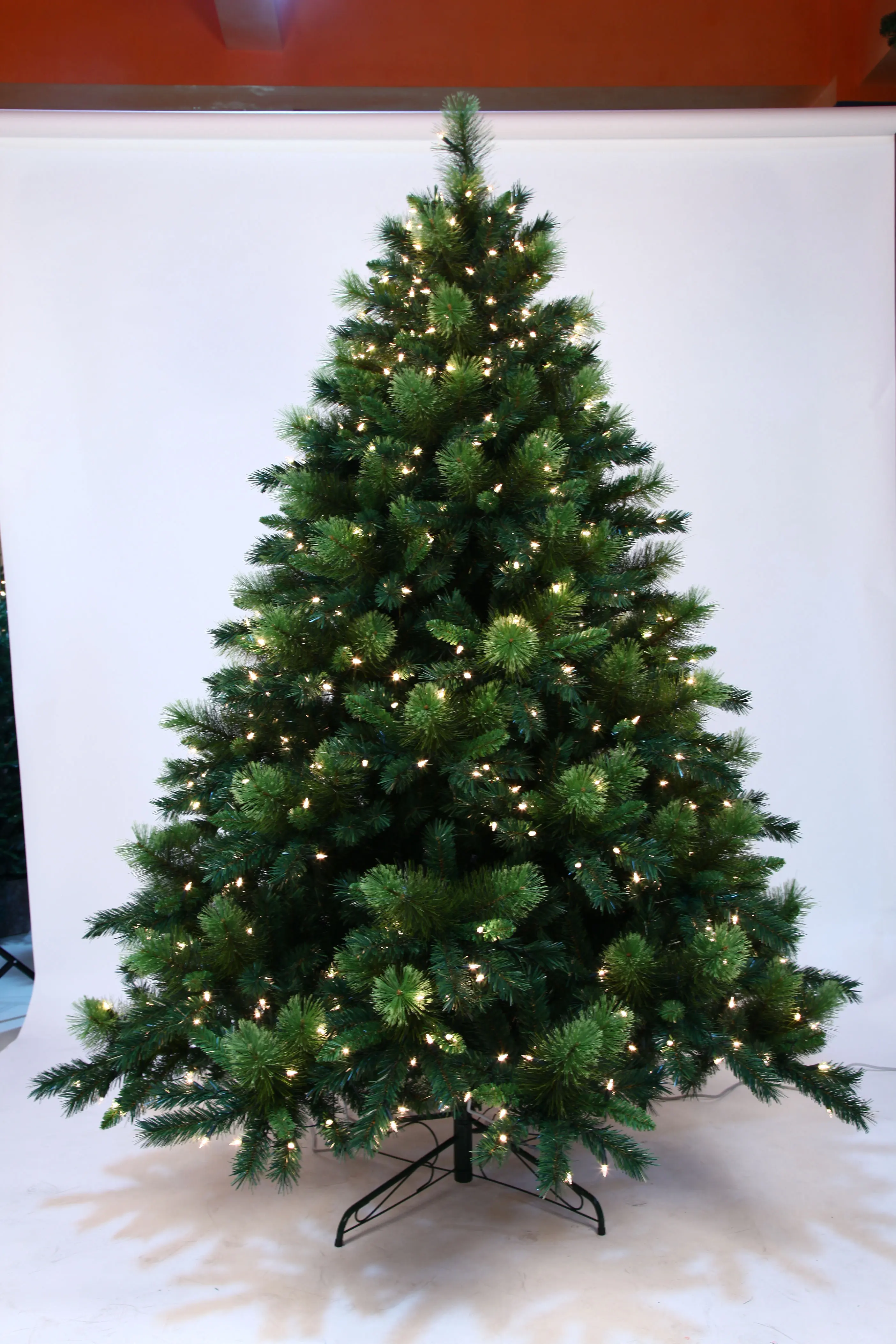 2024 Factory Price Prelit  Pine Needle Artificial Christmas Tree with LED Lights PVC  Material