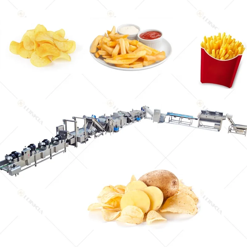 Full Automatic Industrial Potato Chips Production Line 100-2000 kg Potato Chips Making Machine Price