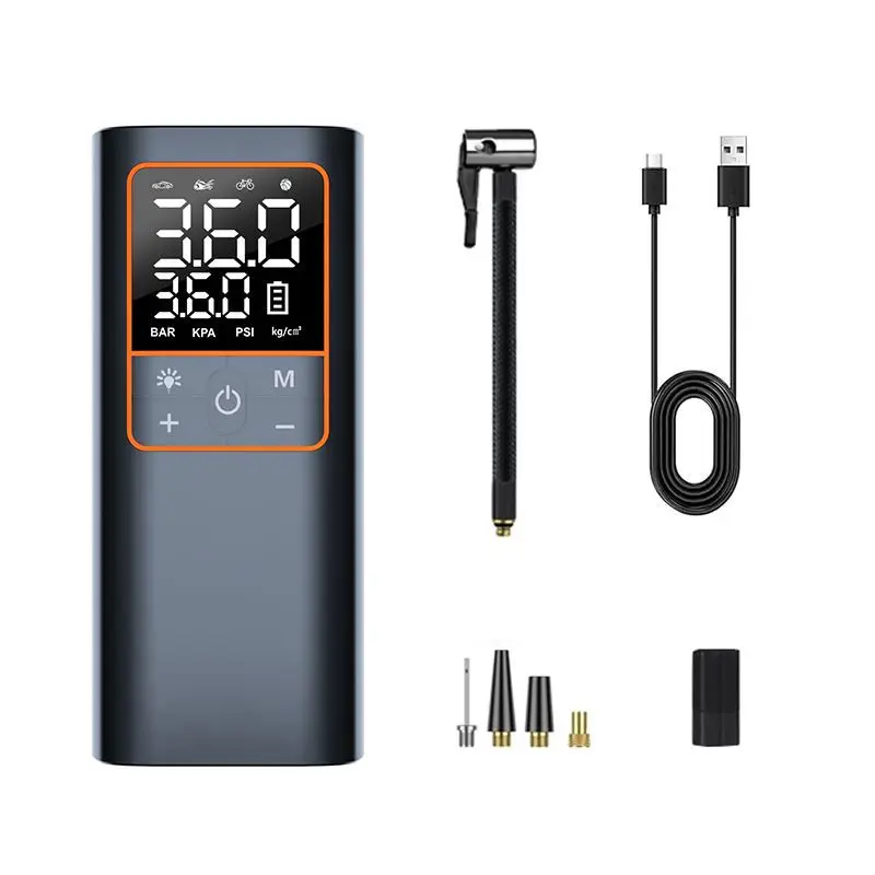 12V LED Touch Screen Car Compressor Cordless Motorcycle Wheel Pump 6000mah Portable Car Air Tire Inflators