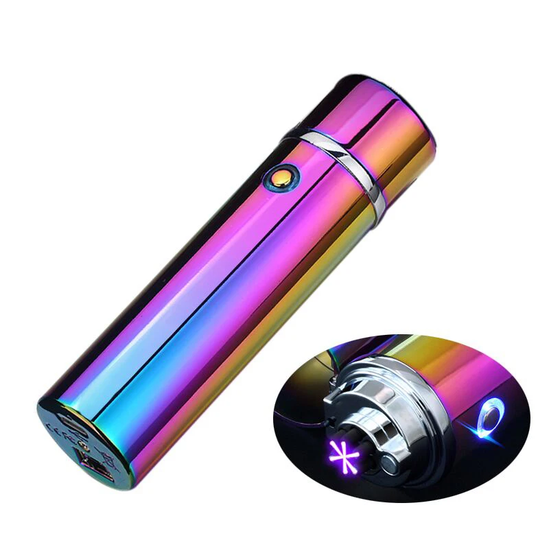 FR-P02 Metal Flameless Rechargeable 3 Arc USB Lighter Electric Pulse Arc 550mAh Big POWER Tobacco Cigar Lighter Business Gift