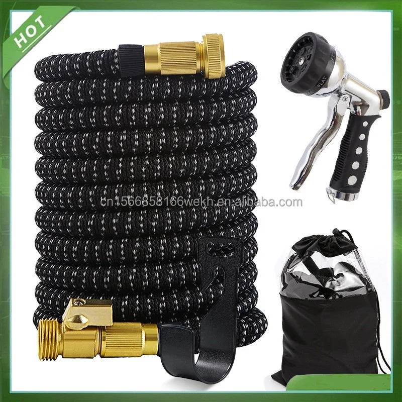 Expandable Garden Hose Heavy Duty No Kink Flexible Garden Hose Lightweight with  Nozzle  Folding Retractable Magic Pipe Set