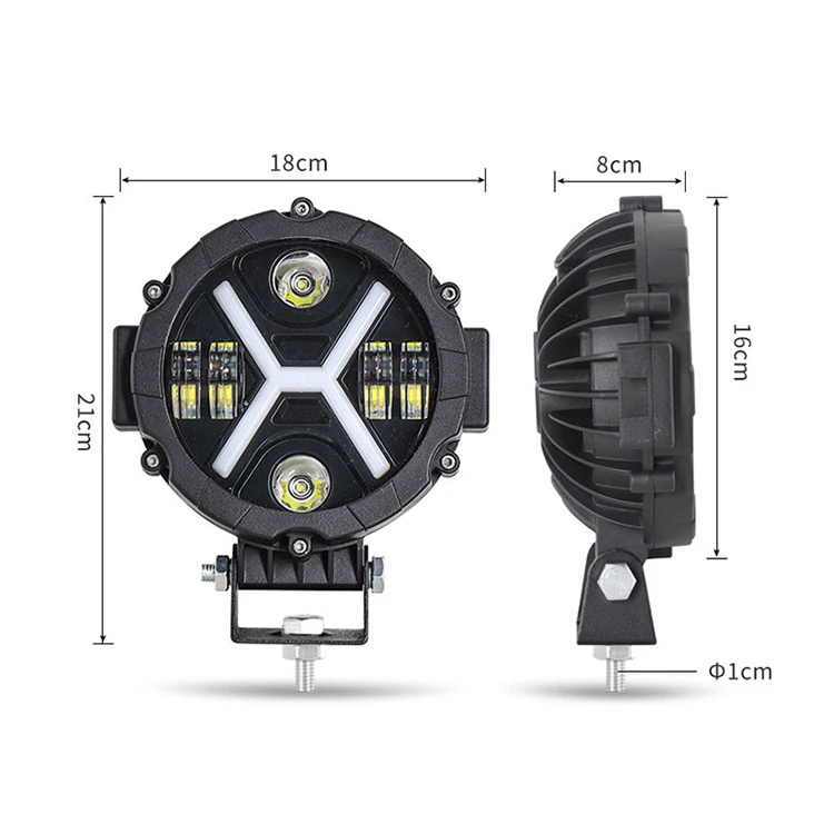 12V-24V Running DRL Headlight 7Inch Round Led Headlight Projector Angel Eyes Headlamp For Car Jeep Renegade