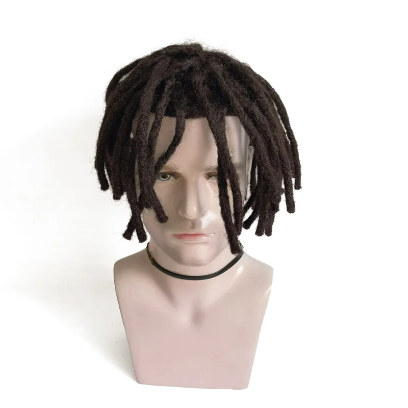 Transparent Black PU Replacement Afro Hair Hand Work Human Hair Hairpiece