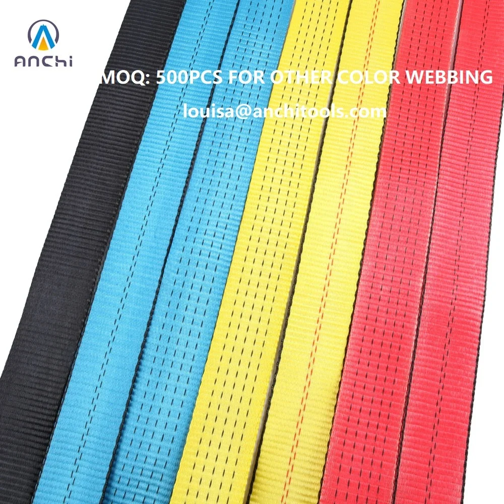 50mm heavy duty truck ratchet tie down strap with double j hooks 10000lbs 10m