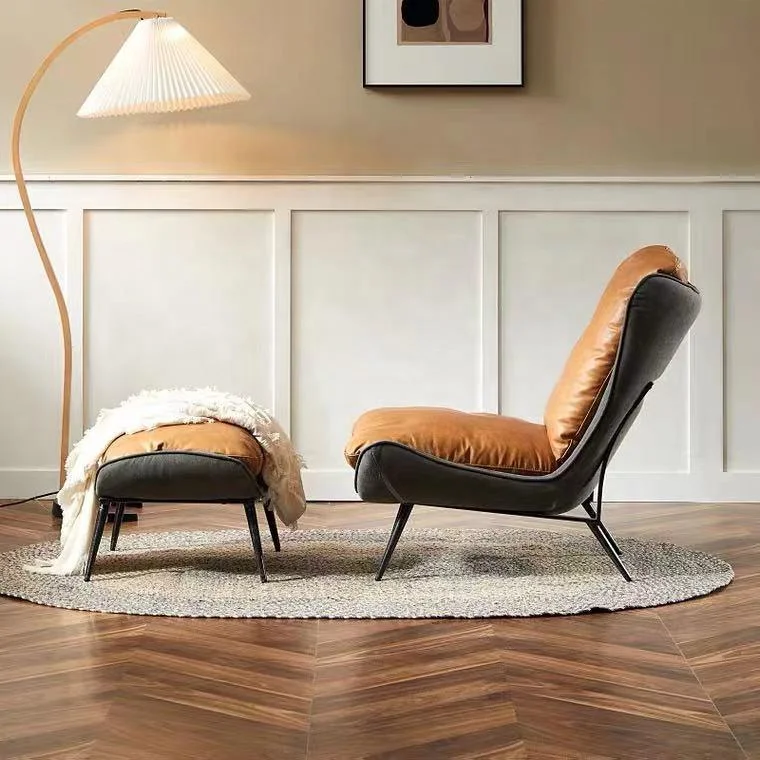 AIRFFY OEM/ODM genuine leather vintage single seat living room furniture recliner chairs supplier lounge chair living room