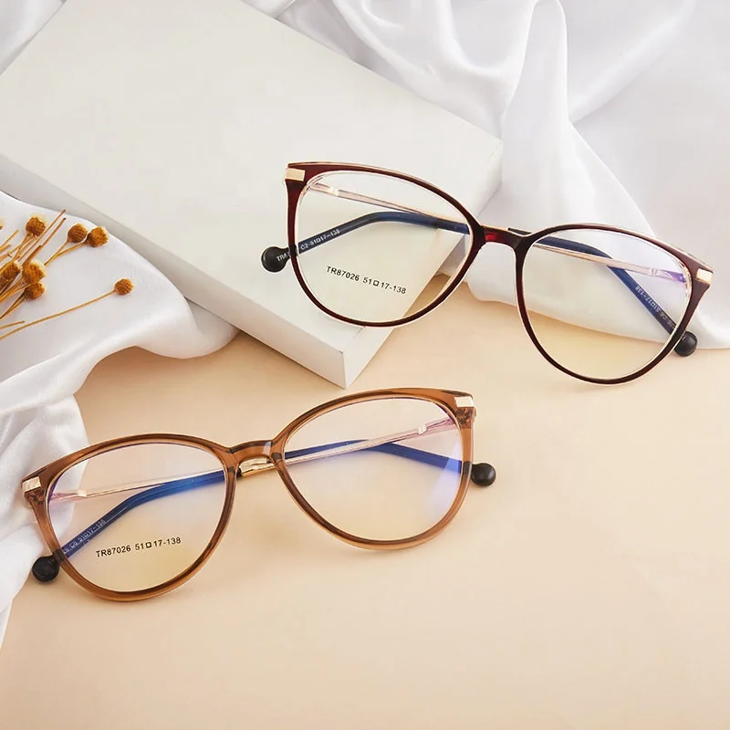 Buy prescription glasses online women fashion TR90 anti blue light spectacle frames for optical lenses