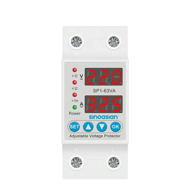 Производитель 2P 220/230V 1-63A din-рейка автоматический переподключение Регулируемый Защита от перенапряжения по