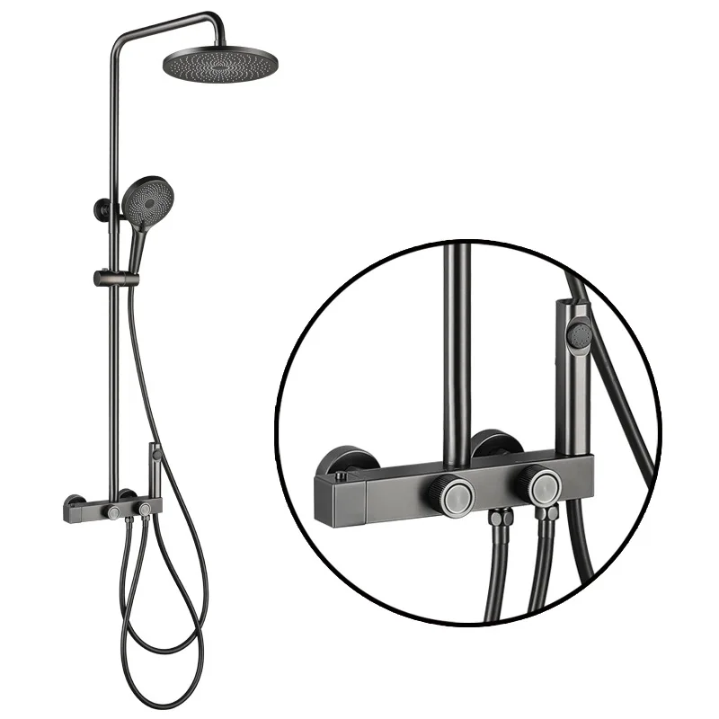 Rainfall Thermostatic Bathroom Shower Set Quality Bathroom Mixer Tap Digital Bath Shower System Set