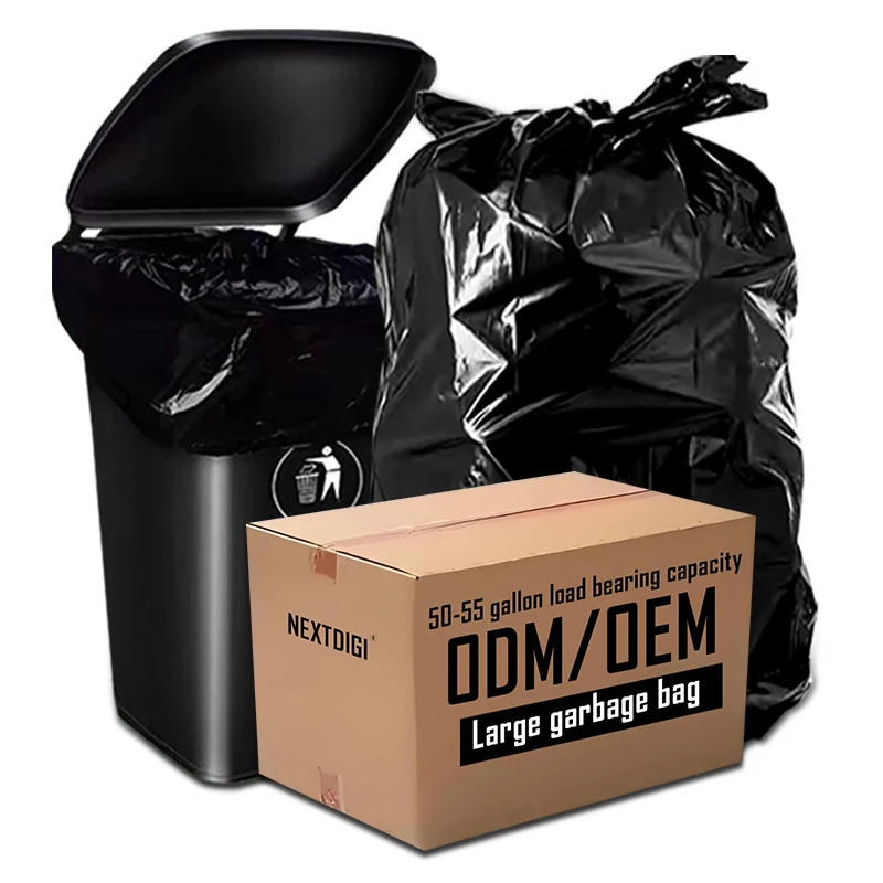 Heavy-Duty 42-Gallon Black Plastic Trash Bag Contractor Bag 3 Mil & 4 Mil Thick Construction Grade PE