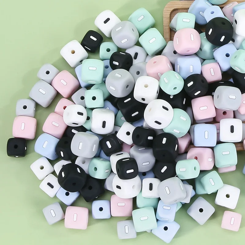 New Design Funny BPA Free Silicone Teething Letter Beads For Jewelry