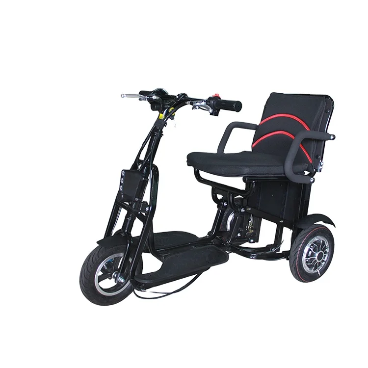 
folding disability electric handicap three wheel scooter foldable elderly heavy duty disable 3 wheeled mobility scooter 