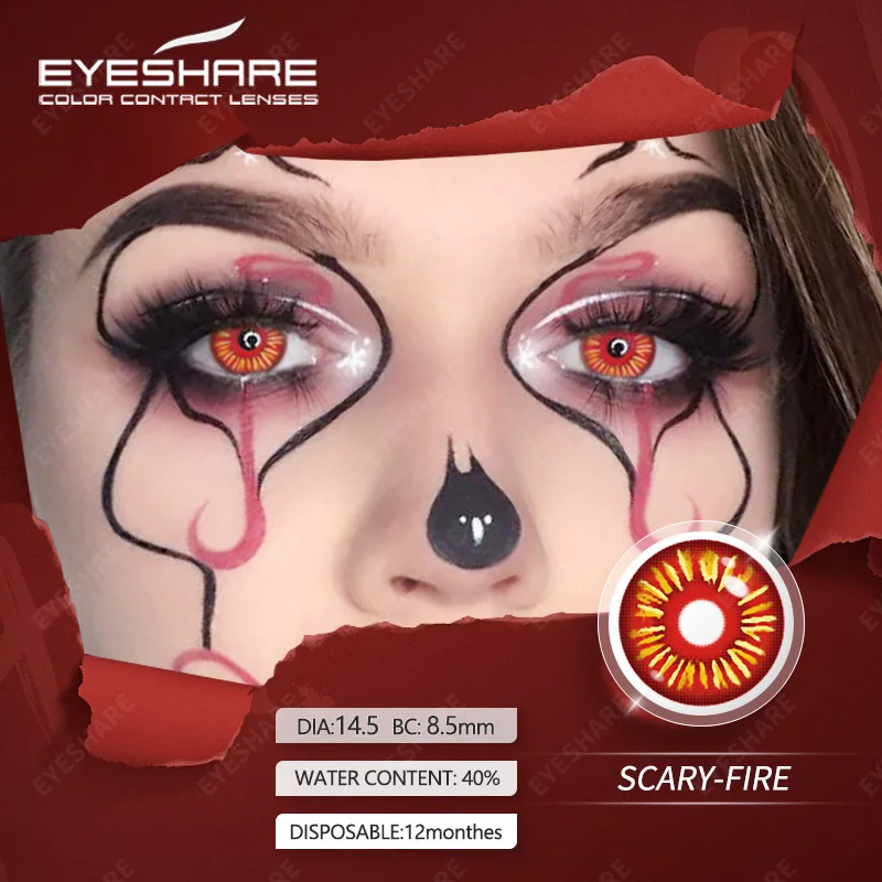 EYESHARE  Wholesale Halloween Cosplay Chinese Characters Crazy Eye Color Lens Cosmetic Contact Lenses Colored Lenses for Eyes