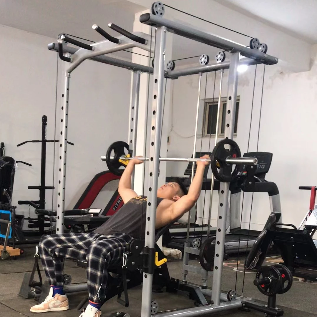 NEW hot sale commercial gym Fitness equipment multi functional power cage rack squat rack low row  high pull strength training