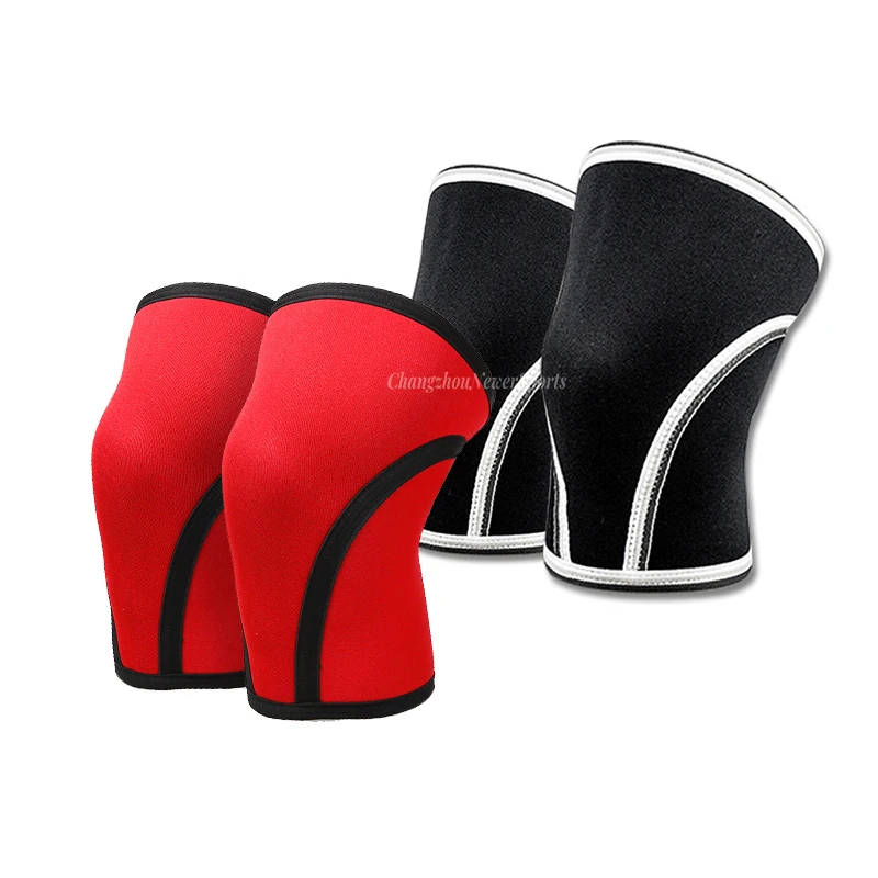 Custom Wholesale Gym Sports Weightlifting knee sleeves 7mm neoprene knee pads for powerlifting