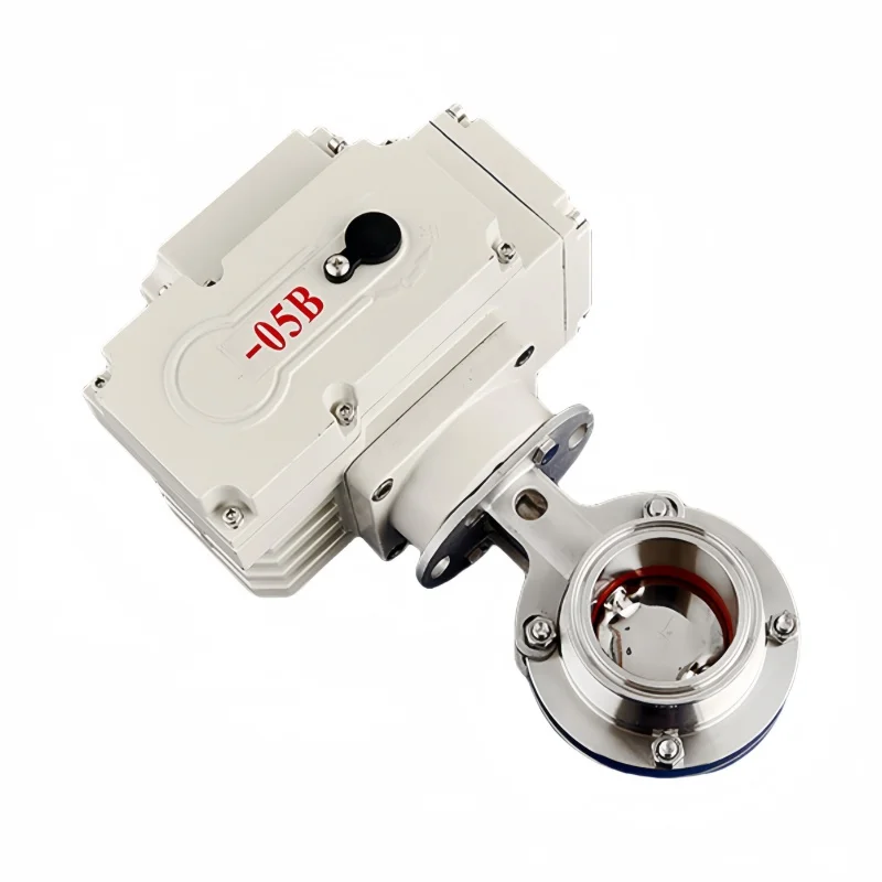 DN65 Electric Quick Install Sanitary Silicone Soft Seal Butterfly Valve 304 Stainless Steel Seal Clamp Butterfly Valve