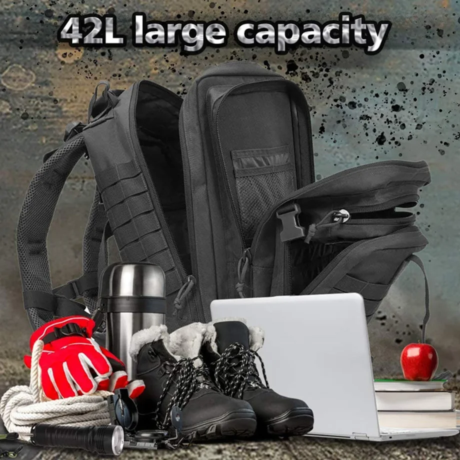 Factory custom wholesale outdoor waterproof thickened 900D trekking tactic bag 45l hiking tactical backpack