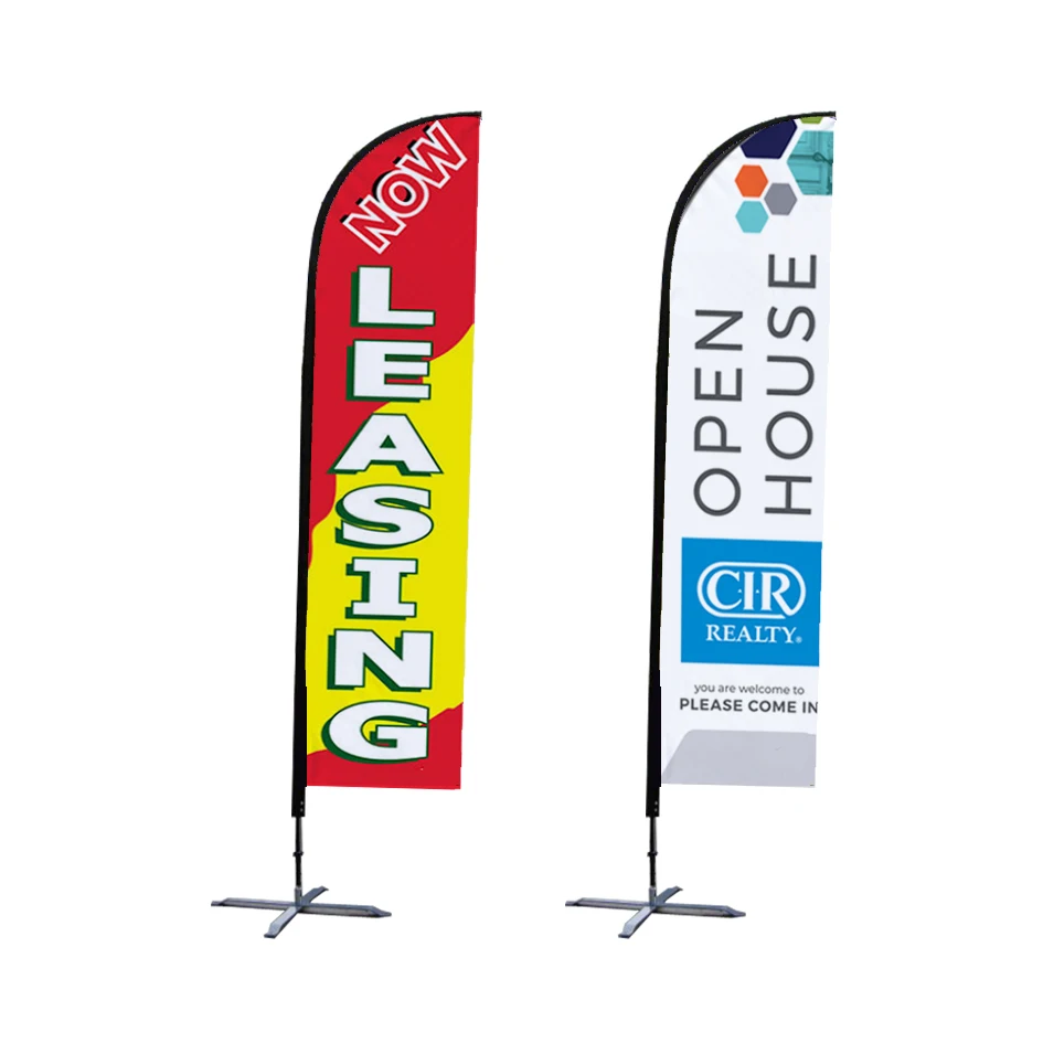 Индивидуальные украшения быстрым производством Оптовые промо-акция дешевый наружной рекламы с капелькой слезинкой пляжный растушеванный флаг