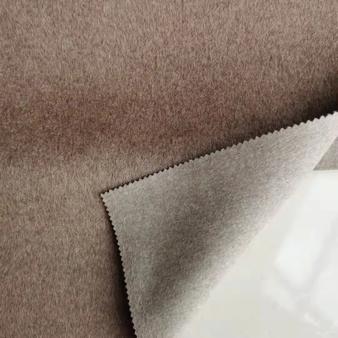 2021 newest  color  Wool  Winter Overcoat Fabric Dot Double Sides Woven Cashmere High Quality  Plain Custom Coat Logo