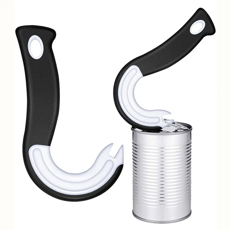 Easy Ring Pull Can Opener with Non-Slip Grip, Manual Can Opener for Weak Hands or Protecting Nails