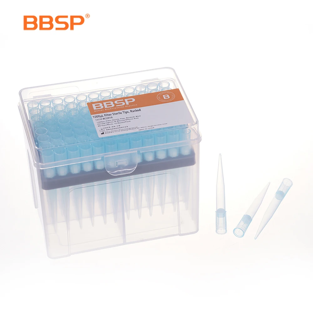 BBSP Lab disposable 20ul 100ul 200ul 1000ul 5ml 10ml transparent universal pipette tips with filter