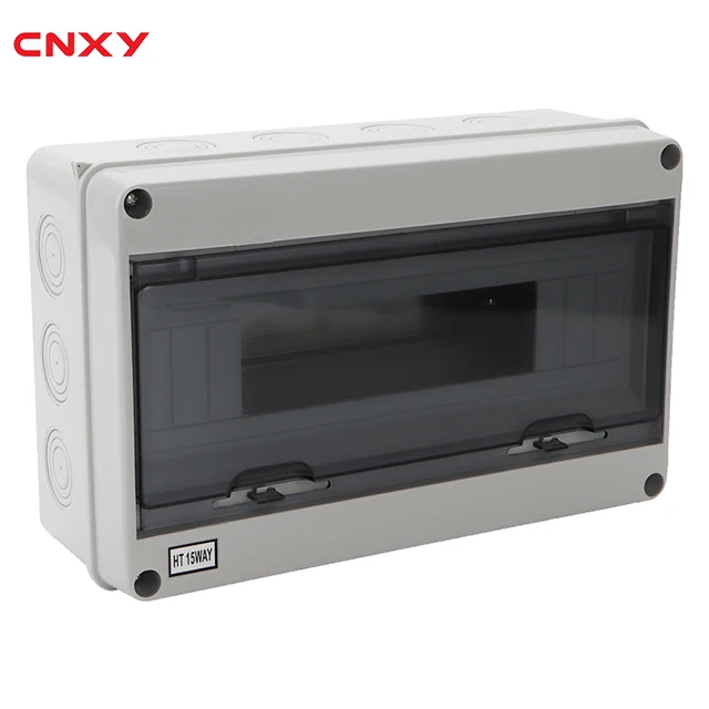 HT 15 ways Waterproof IP65 mcb plastic electrical distribution box plastic circuit breaker box