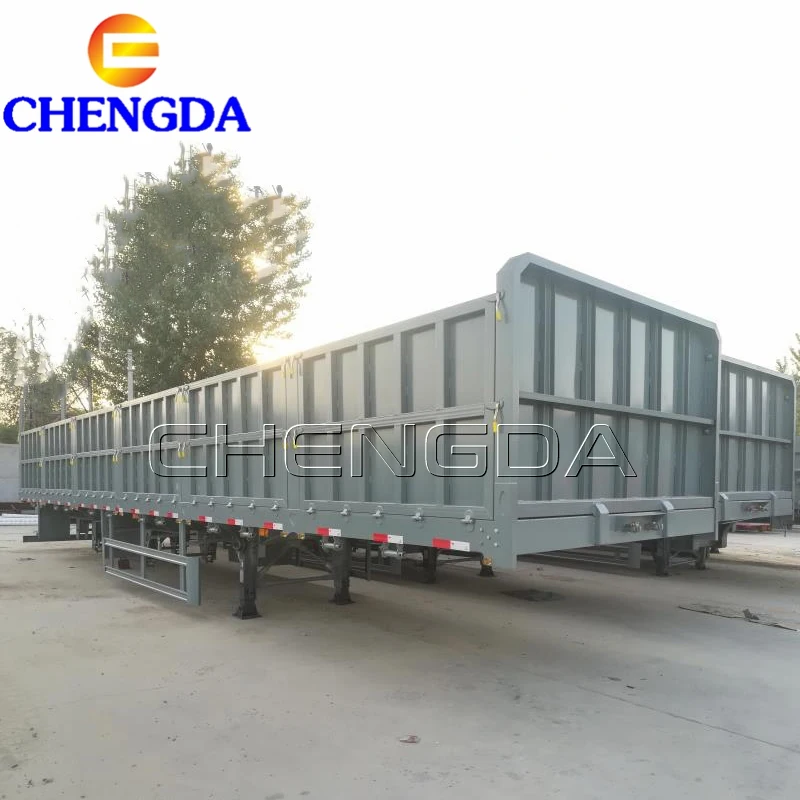 30 60 Ton Drop Side Wall Fence Semi Trailer Sidewall Dropside 3 Axle Cargo Transport Truck Trailer For Sale