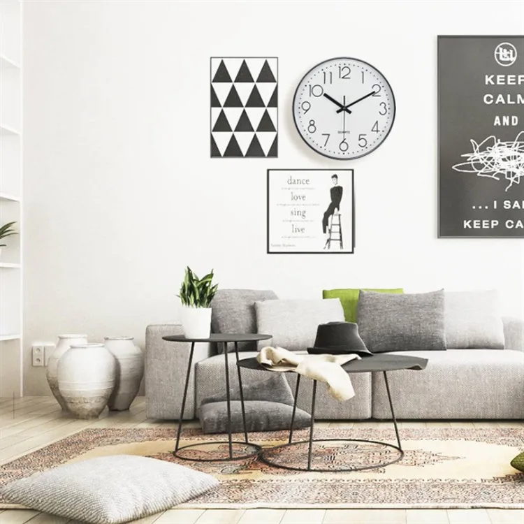 Brand Wall Clocks Needle Indoor Plastic Accurate Silent Hanging Ornament Round Home Decoration Cheap Plastic wall clocks