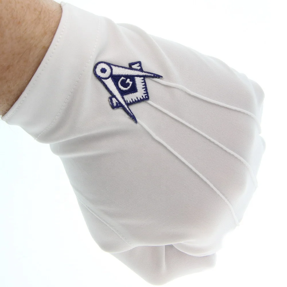 Hot Sale 2022 FGI Custom Logo White Cotton Masonic Gloves Good Quality All Color Cheap Rate for unisex