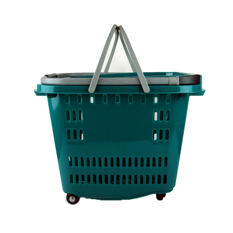 Rolling Mesh Basket Shopping Trolley for Grocery Store