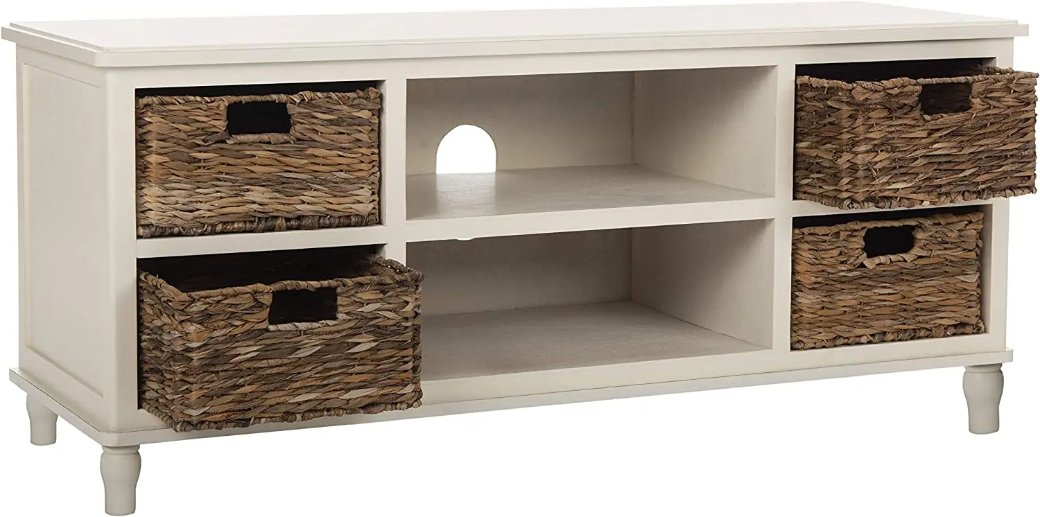 Home Collection Entertainment TV Unit Vintage White