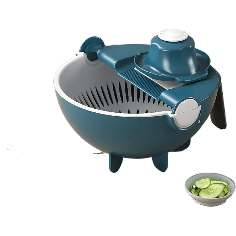 Wholesale multifunctional vegetable grater double drain basket vegetable cutter 9-in-1 vegetable grater