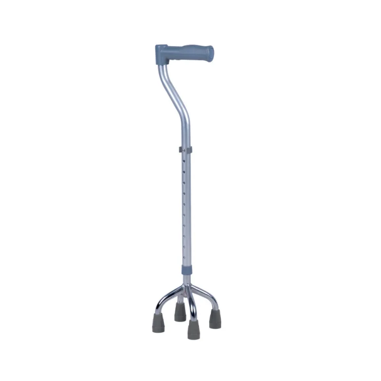 Bliss Medical Low Price Four Legs Walking Stick Aluminum Crutches Small Base Quad Cane For Disabled People