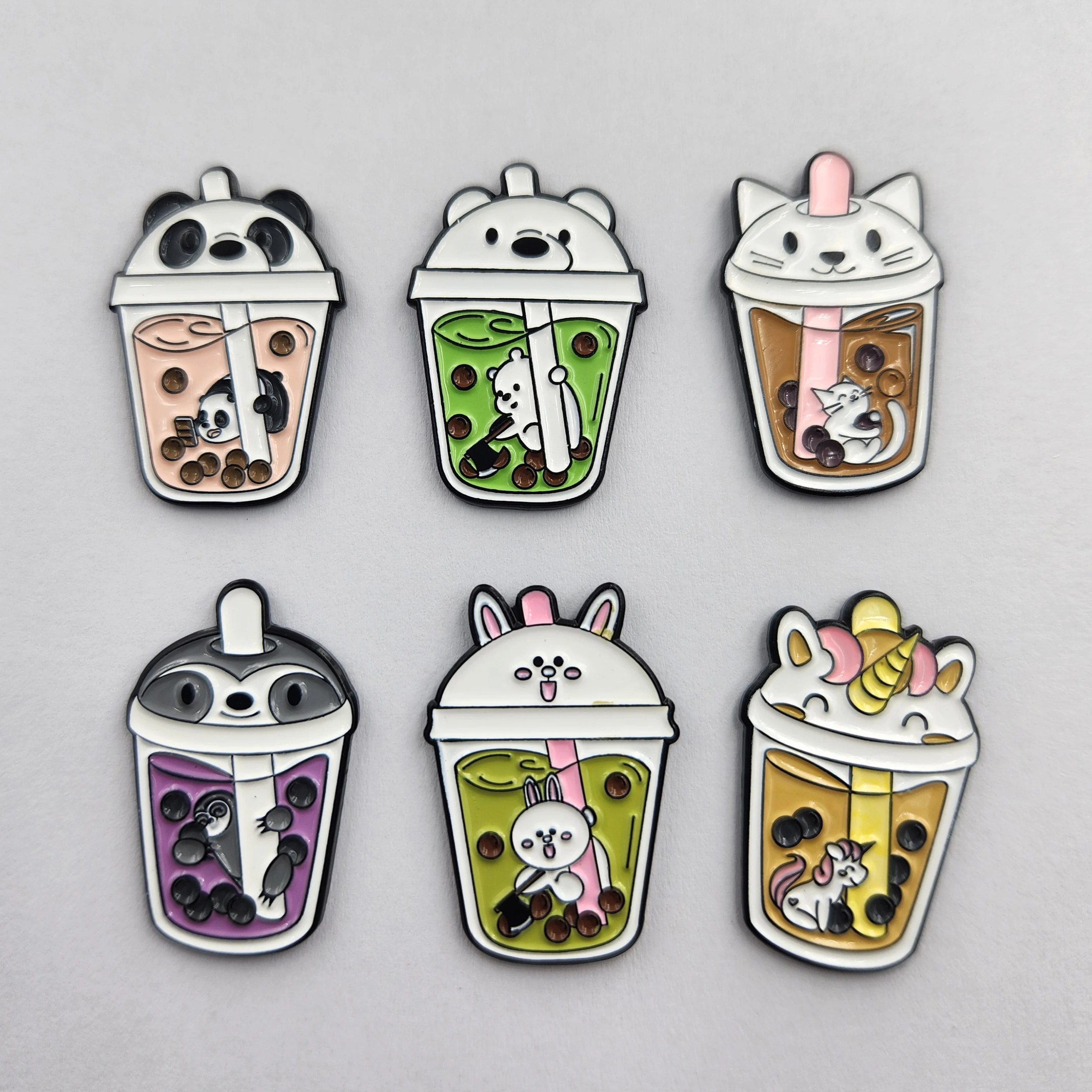 Cute cartoon dyed metal pet cat enamel lapel pin manufacture with rubber butterfly clasp back