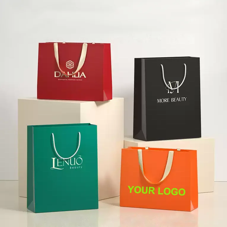 Wholesale Zara Paper Bags Cheap Colored White Ribbon Craft Bridesmaid Bag Luxury Black Gold Paper Bags Logo for Perfumes