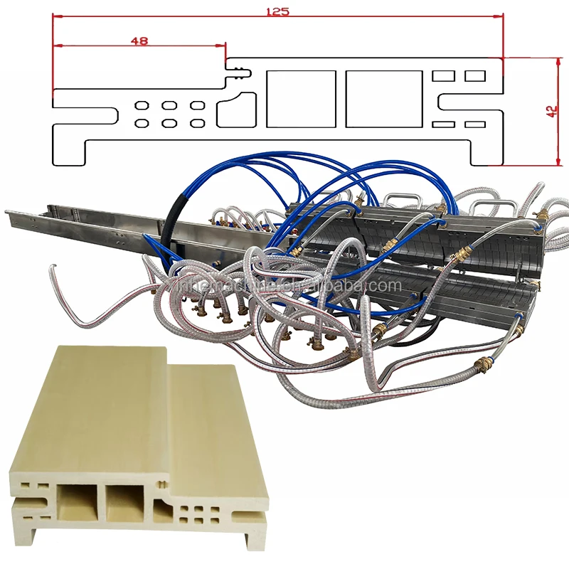 WPC Door frame decorative line making machine/frame window cover line extruder/door cover line wrapped frame machine