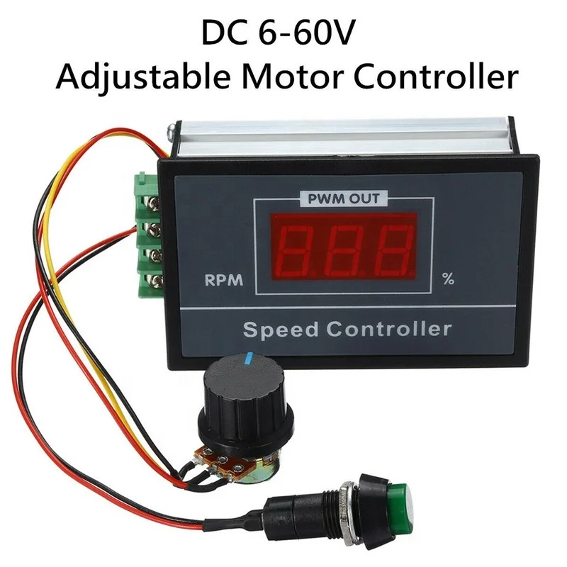 DC 6-60V 12V 24V 36V 48V 30A PWM Brush контроллер скорости двигателя