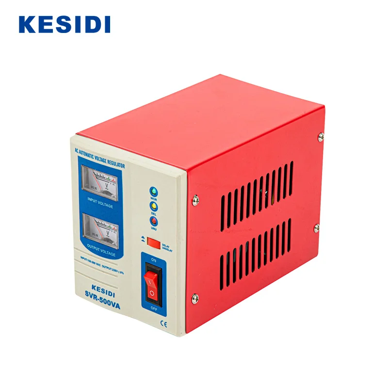 KESIDI Brand high precision 220v single phase ac voltage regulators/stabilizers 500va relay type for home/industry use
