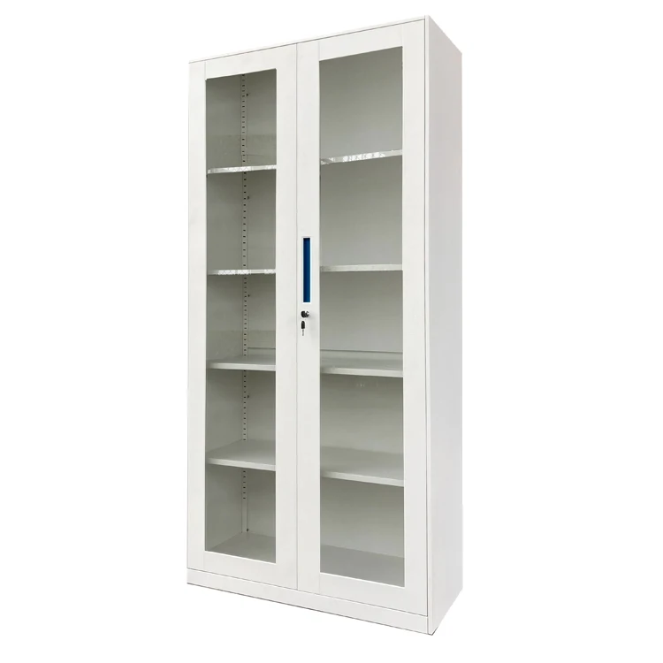 Factory Cheap Price White Office Filing Steel Swing Door Storage Steel Home Cabinet Within 5 Layers Cupboard